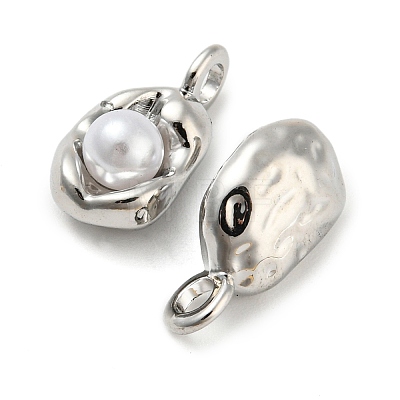 Alloy with ABS Plastic Imitation Pearl Pendants FIND-G061-05P-1