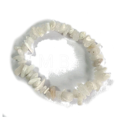 Natural White Jade Stretch Bracelets PW-WG56138-38-1