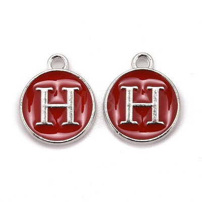 Platinum Plated Alloy Enamel Charms ENAM-S118-03H-P-1