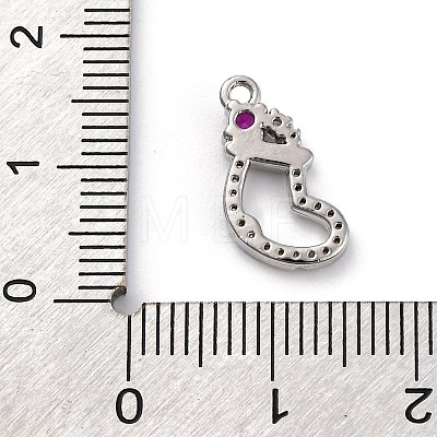 Christmas Series Brass Micro Pave Cubic Zirconia Pendants KK-Q010-01P-01B-1