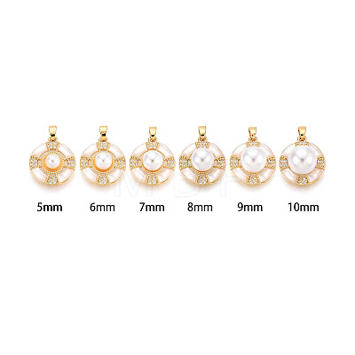 Brass Micro Pave Cubic Zirconia Cup Pearl Peg Bails Pin Pendants KK-T079-05G-1