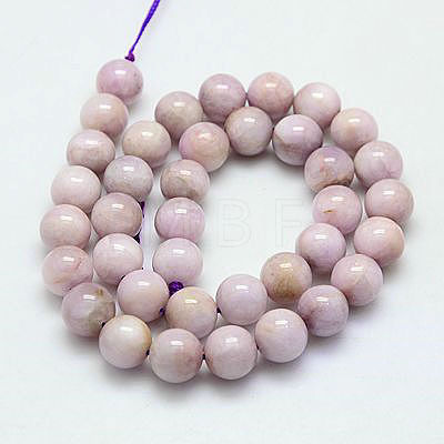 Round Natural Kunzite Beads Strands G-K068-28-8mm-1