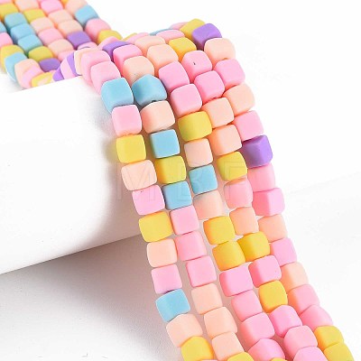 Handmade Polymer Clay Beads Strands X-CLAY-T020-09F-1