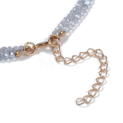 Acrylic Double Layer Necklaces NJEW-K384-07-1