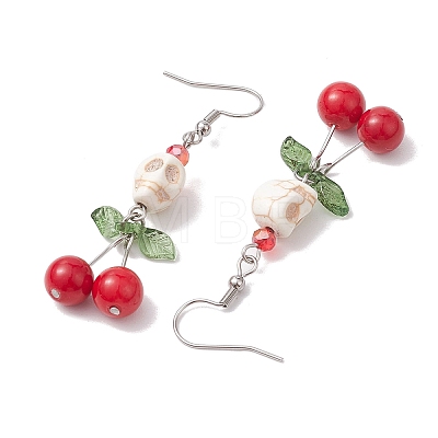Glass Beads Earrings EJEW-TA00459-1