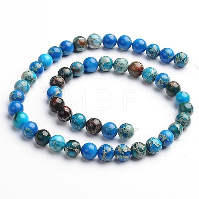 Dyed Natural Imperial Jasper Round Bead Strands G-M274-05-4mm-1