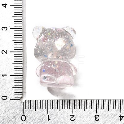 Transparent Resin Little Bear Ornament RESI-S015-01F-1