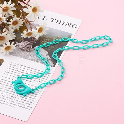 Personalized Opaque Acrylic Cable Chain Necklaces NJEW-JN03432-03-1