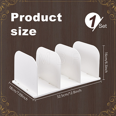 4-Compartment Plastic Book Organizer AJEW-WH0696-760-1