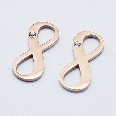 Eco-Friendly 316 Surgical Stainless Steel Pave Cubic Zirconia Links connectors RB-I078-63-B-NR-1