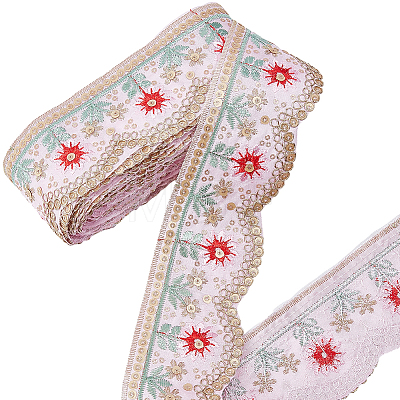 7.5Yards Vintage Jacquard Polyester Lace Ribbon SRIB-CY0001-42B-1