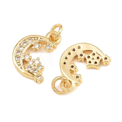 Brass Micro Pave Cubic Zirconia Charms KK-Q085-05E-G-1