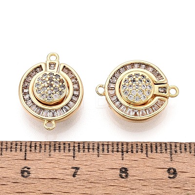 Brass Pave Clear Cubic Zirconia Magnetic Clasps KK-N287-08G-1