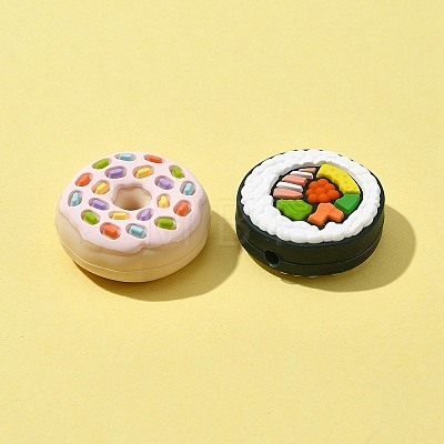 5Pcs 5 Styles Food Grade Eco-Friendly Silicone Focal Beads SIL-FS0001-04-1