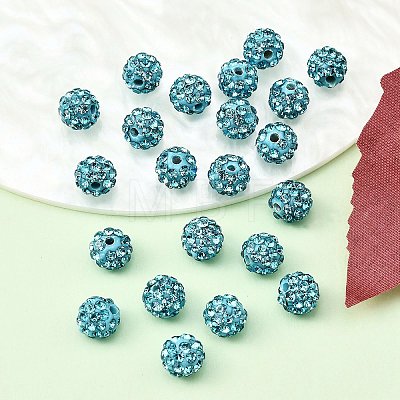 Polymer Clay Rhinestone Beads RB-H284-6MM-202-1