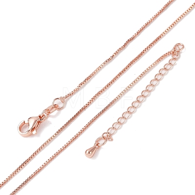 Brass Box Chain Necklaces for Women NJEW-D302-42RG-1