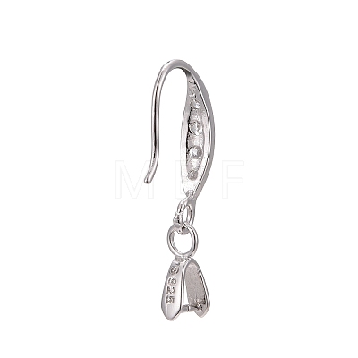 Rhodium Plated 925 Sterling Silver Earring Hooks STER-F033-55P-1
