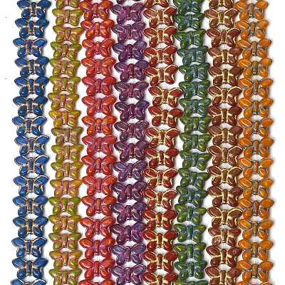 Painted Glass Beads Strands GLAA-Z021-09-1