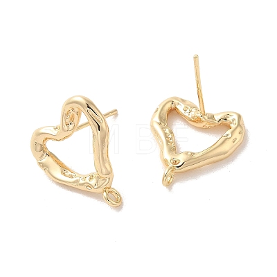 Golden Brass Stud Earring Findings KK-P253-01E-G-1