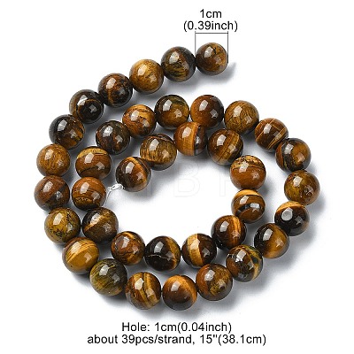 Natural Grade AB Tiger Eye Round Beads Strands G-YW0001-58C-1