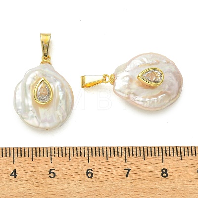 Natural Keshi Pearl Pendants PALLOY-JF05997-1