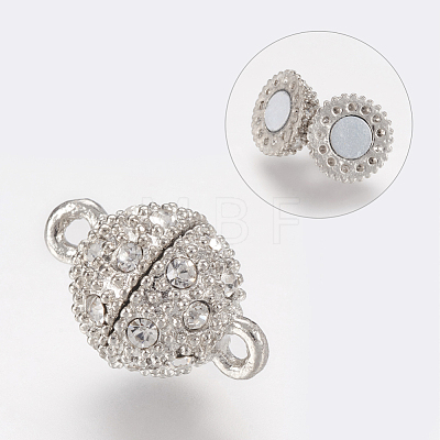 Alloy Rhinestone Magnetic Clasps X-RB-H116-2-N-1