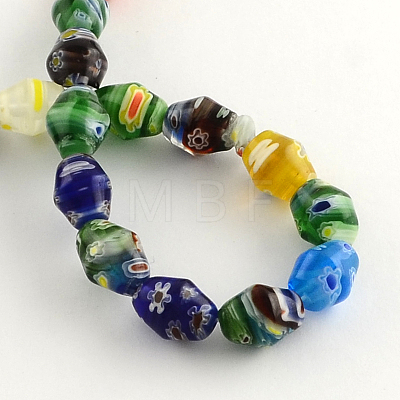 Bicone Handmade Millefiori Glass Beads LK-R004-44-1