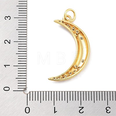 Moon Theme Rack Plating Brass Micro Pave Cubic Zirconia Pendants KK-Z071-52G-01-1