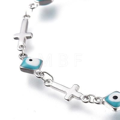 304 Stainless Steel Link Bracelets BJEW-M203-08P-1