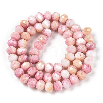 Faceted Electroplated Glass Beads Strands GLAA-C023-02-09-A-1