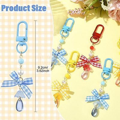 2Pcs Bowknot Plastic Pendant Decorations HJEW-YW00272-01-1
