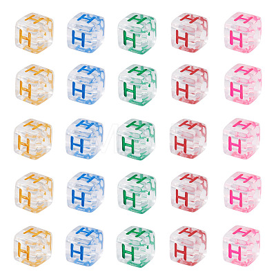 50Pcs Acrylic European Beads MACR-TADJ0001-13H-1