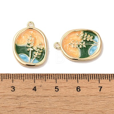 Brass Enamel Pendants KK-S368-09G-1
