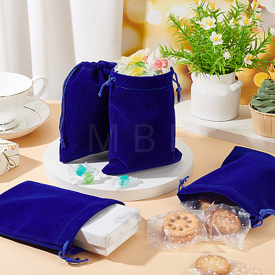   30Pcs Rectangle Velvet Pouches TP-PH0001-21B-1