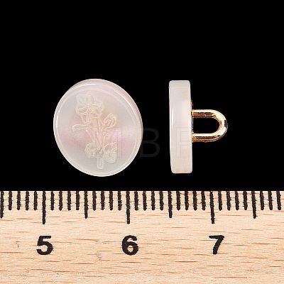 1-Hole Resin Alloy Shank Buttons FIND-B065-03G-10-1