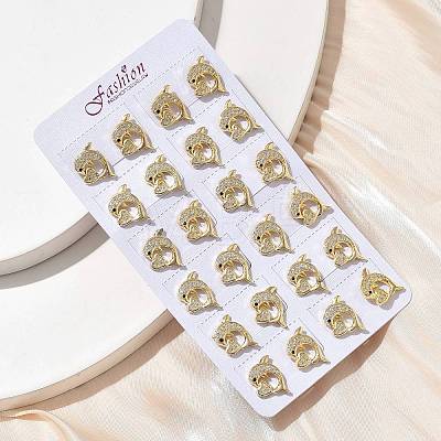 Micro Pave Cubic Zirconia Stud Earrings EJEW-D305-05G-1