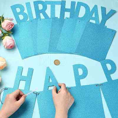 Paper Glitter Happy Birthday Photo Hanging Banner DIY-FZC0002-04D-1