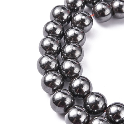 Magnetic Synthetic Hematite Beads Strands X-G-Q893-12mm-1