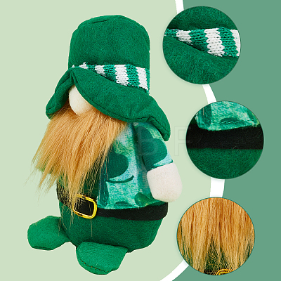 Gorgecraft 2Pcs 2 Style Saint Patrick's Day Cloth Gnome Faceless Doll DJEW-GF0001-63-1