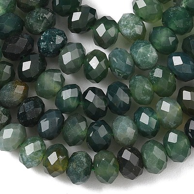 Natural Moss Agate Bead Strands G-D344-A11-1