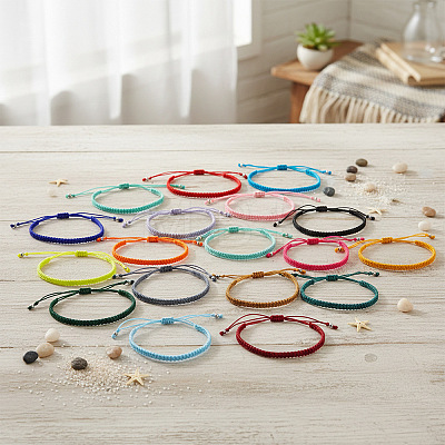 26Pcs Braided Nylon Cord Adjustable Bracelets Set for Women Men XS3159-1-1