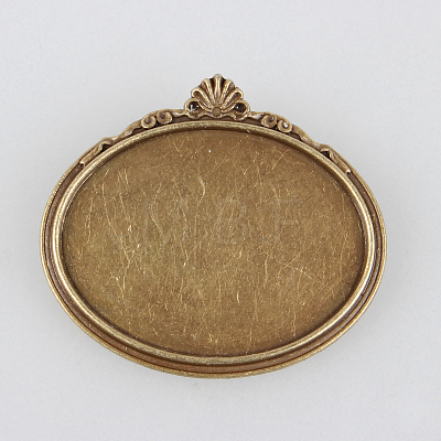 Vintage Alloy Brooch Cabochon Bezel Settings PALLOY-N0085-08AB-NF-1