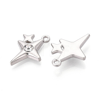 Rack Plating Alloy Crystal Rhinestone Pendants PALLOY-T091-37P-1