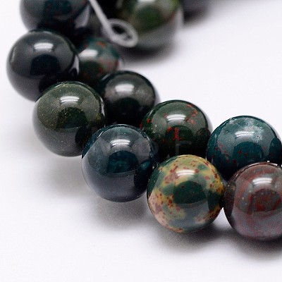 Natural Indian Bloodstone Beads Strands G-G735-33-6mm-1