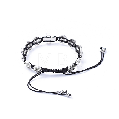 Adjustable Nylon Thread Braided Bead Bracelets BJEW-JB05177-01-1