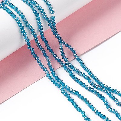 Electroplate Glass Beads Strands X-EGLA-R048-2mm-17-1
