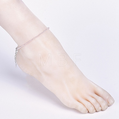 Electroplate Glass Beads Anklets AJEW-AN00279-04-1