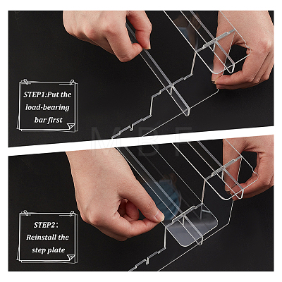 3-Tier Transparent Acrylic Minifigures Display Risers ODIS-WH0043-15A-1