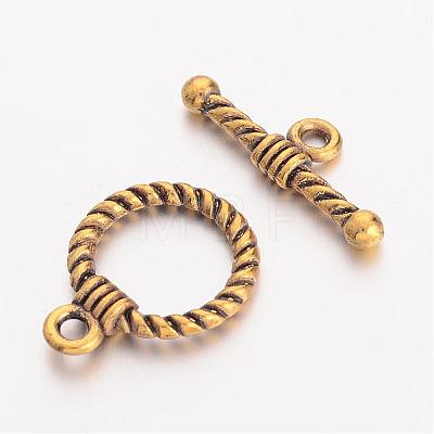 Tibetan Style Alloy Toggle Clasps TIBE-EA9138Y-AG-FF-1