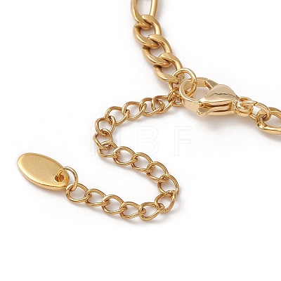 Polymer Clay Rhinestone Disco Ball Link Bracelet with Figaro Chains BJEW-JB09478-1